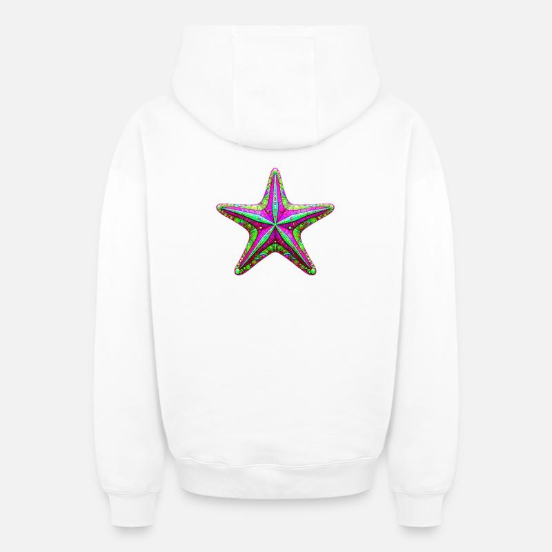 Étoile de mer - Sweat à capuche unisexe zippé oversize épais SPREAD - blanc