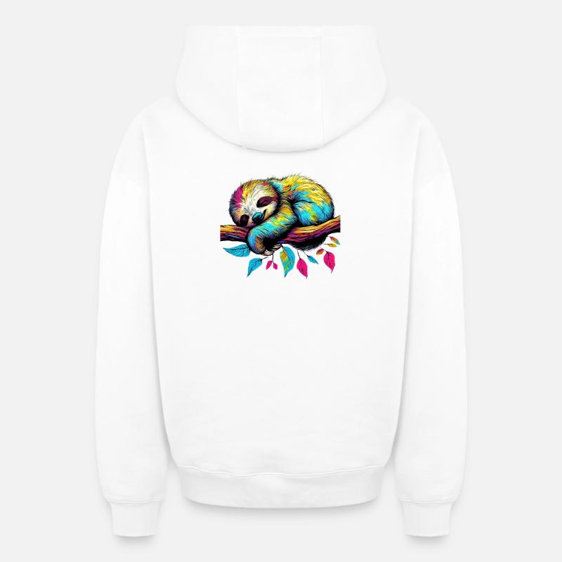 Paresse - Sweat à capuche unisexe zippé oversize épais SPREAD - blanc
