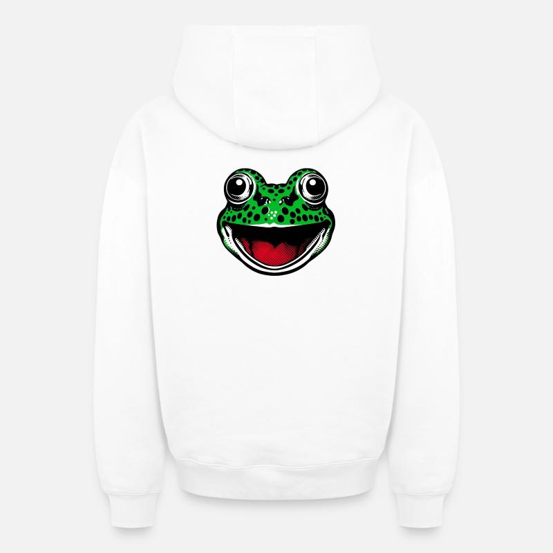 Grenouille - Sweat à capuche unisexe zippé oversize épais SPREAD - blanc
