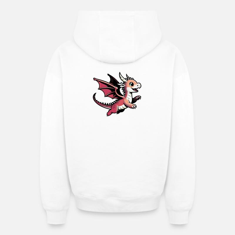 Dragon - Sweat à capuche unisexe zippé oversize épais SPREAD - blanc