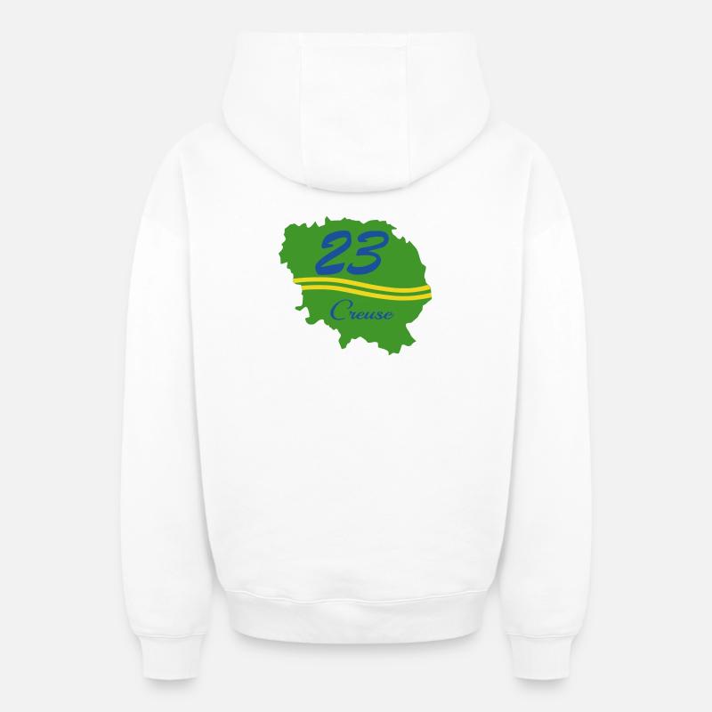 Creuse 23 - Sweat à capuche unisexe zippé oversize épais SPREAD - blanc
