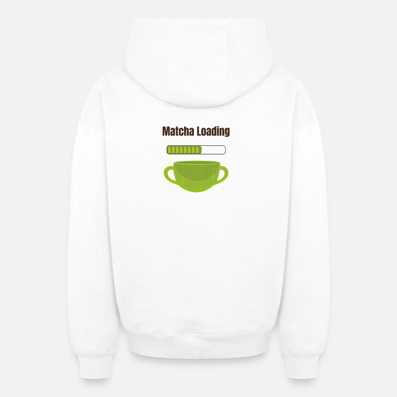 Matcha Loading - Oversized Heavyweight Unisex Zip Hoodie - Weiß