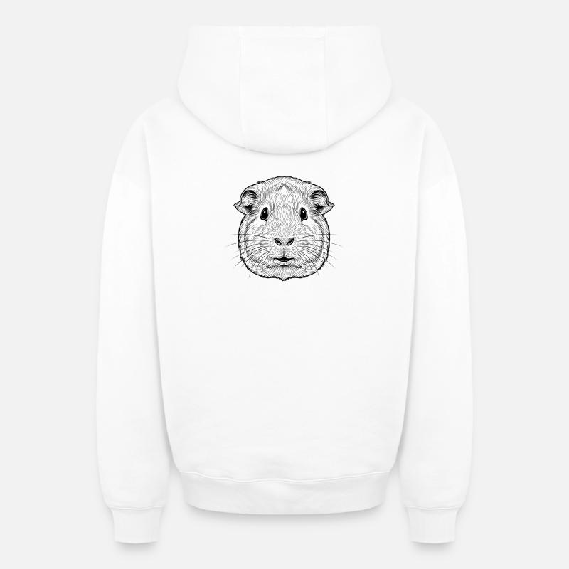 cobaye - Sweat à capuche unisexe zippé oversize épais SPREAD - blanc