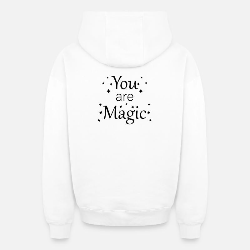 Tu es magique - Sweat à capuche unisexe zippé oversize épais SPREAD - blanc