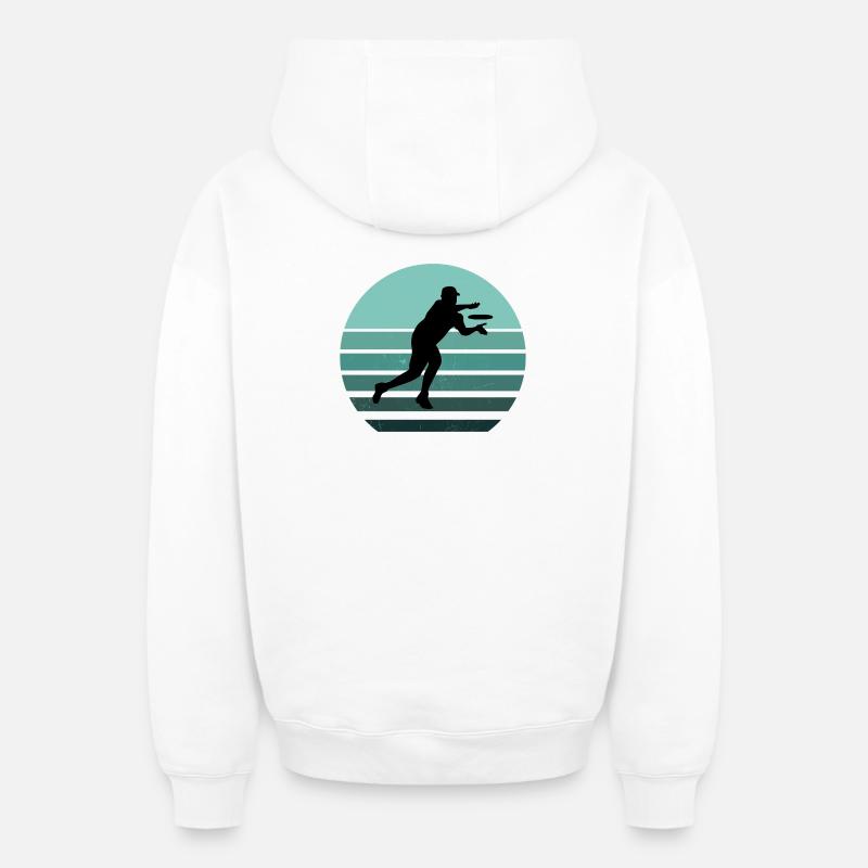 Ultimate Frisbee Reader, Retro-Stil - Oversized Heavyweight Unisex Zip Hoodie - Weiß