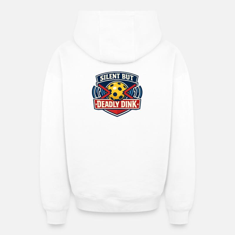 Blague silencieuse sur le bowling Dink - Sweat à capuche unisexe zippé oversize épais SPREAD - blanc