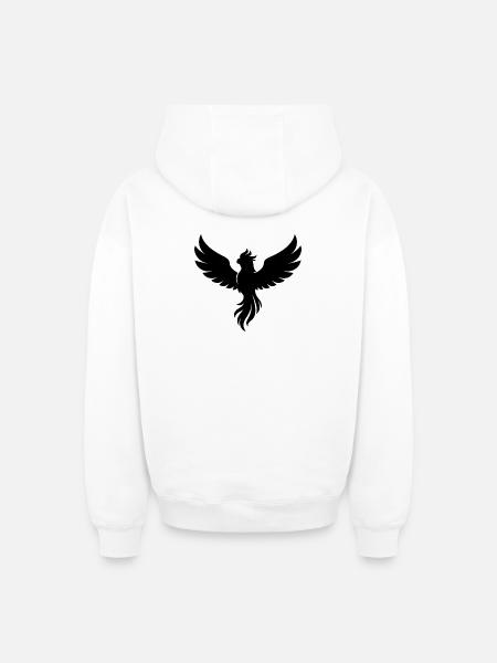 Phoenix - Oversized Heavyweight Unisex Zip Hoodie - Weiß