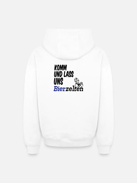 Bierzelt,Bier,Sprüche,Geschenk - Oversized Heavyweight Unisex Zip Hoodie - Weiß