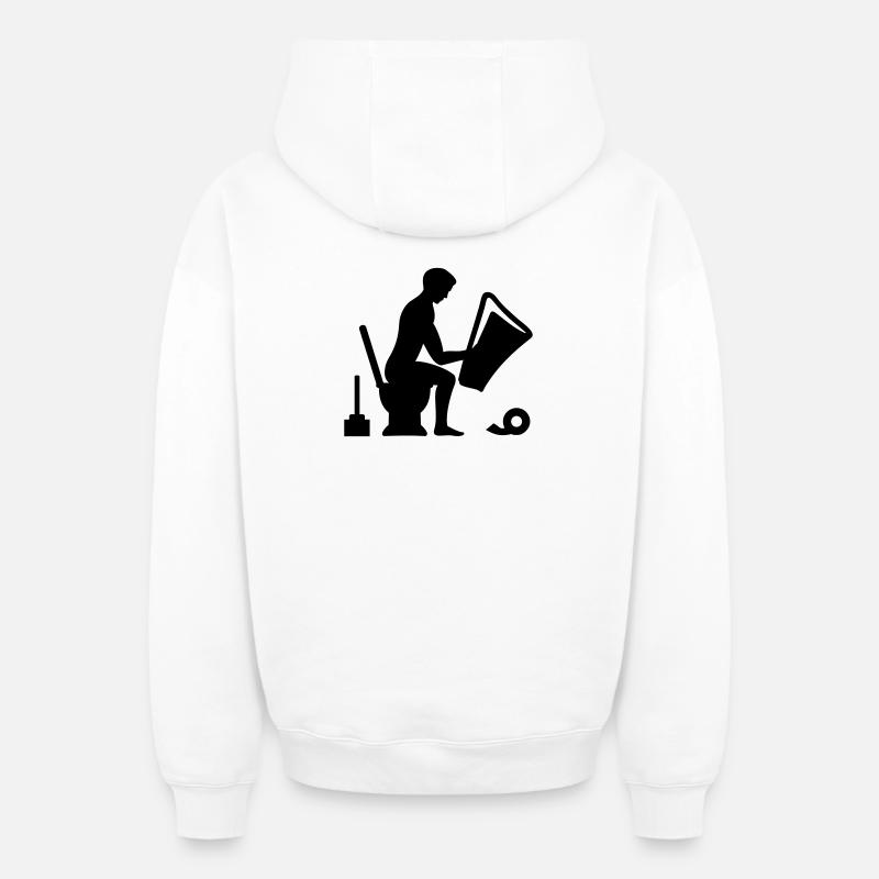 Toilettes - toilettes - Sweat à capuche unisexe zippé oversize épais SPREAD - blanc