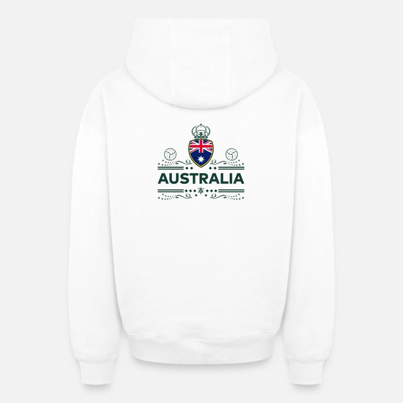 Australia - WONDERFUL AUSTRALIA - Sweat à capuche unisexe zippé oversize épais SPREAD - blanc
