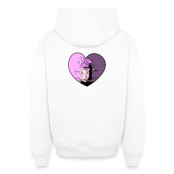 Coeur Lapin Fantaisie Oiseau Enfants Toddler Bébé - Sweat à capuche unisexe zippé oversize épais SPREAD - blanc - Dos - AI Model Male 178 light (178cm)
