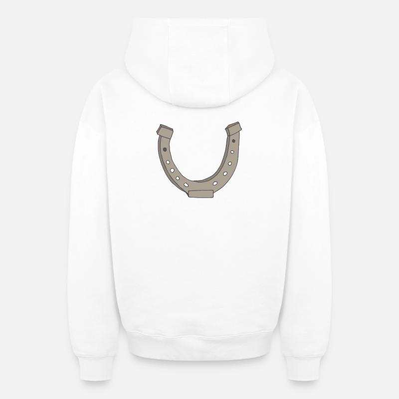 fer à cheval - Sweat à capuche unisexe zippé oversize épais SPREAD - blanc