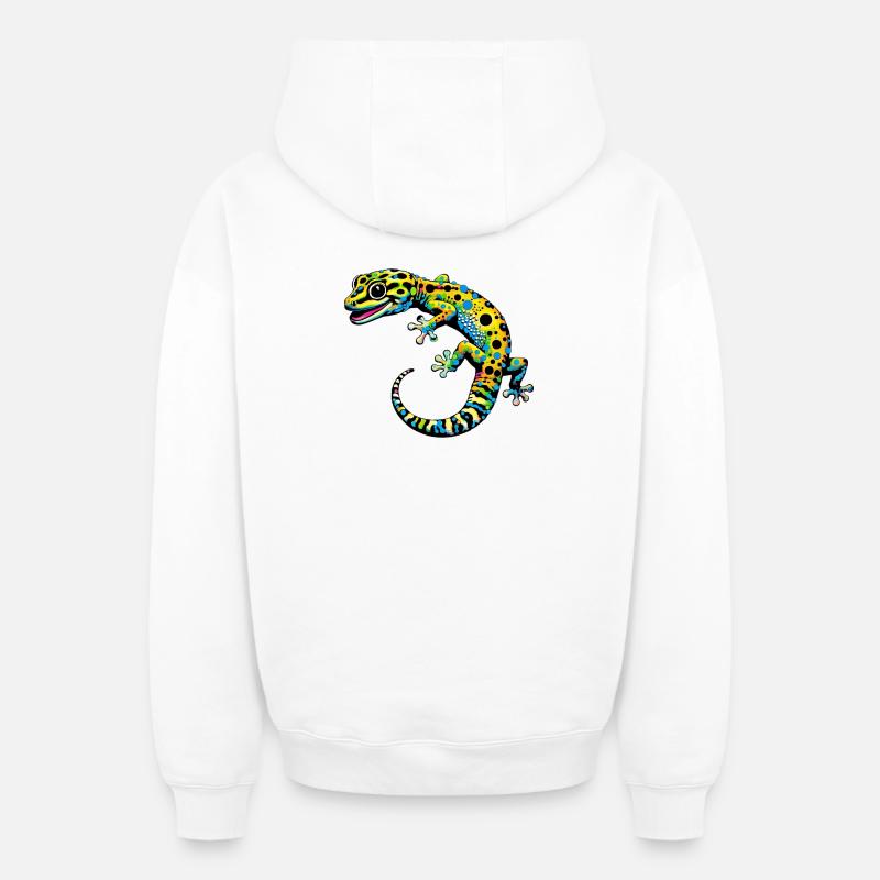 Gecko - Sweat à capuche unisexe zippé oversize épais SPREAD - blanc