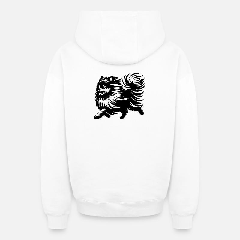 Dwarf spitz - Oversized Heavyweight Unisex Zip Hoodie - white