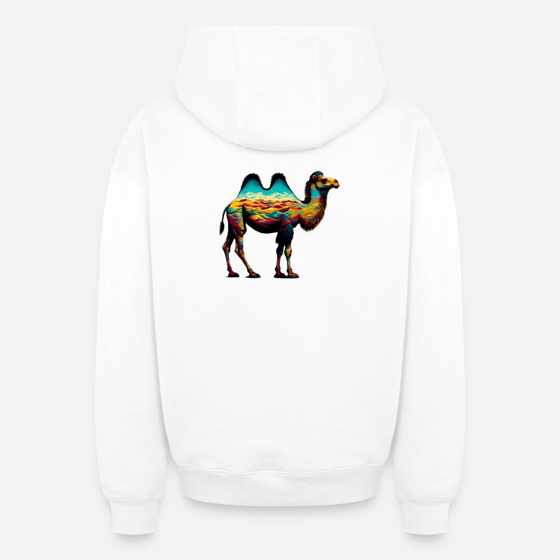 Chameau - Sweat à capuche unisexe zippé oversize épais SPREAD - blanc
