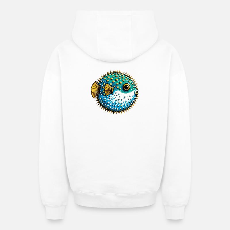Blowfish - Sweat à capuche unisexe zippé oversize épais SPREAD - blanc