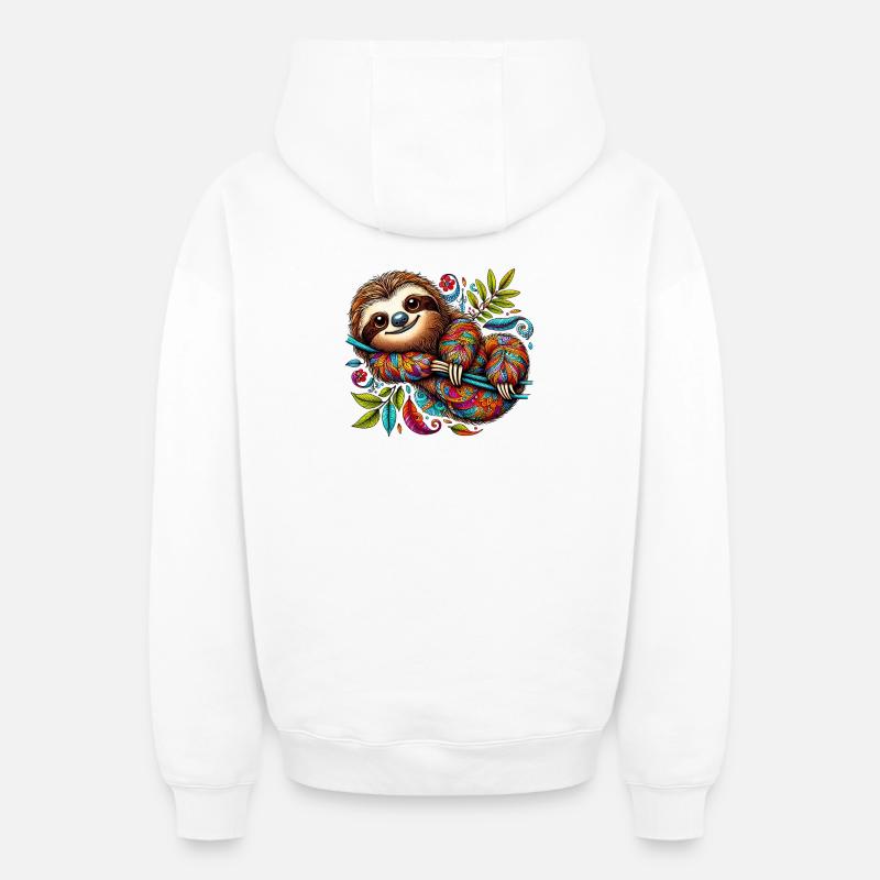 Paresse - Sweat à capuche unisexe zippé oversize épais SPREAD - blanc