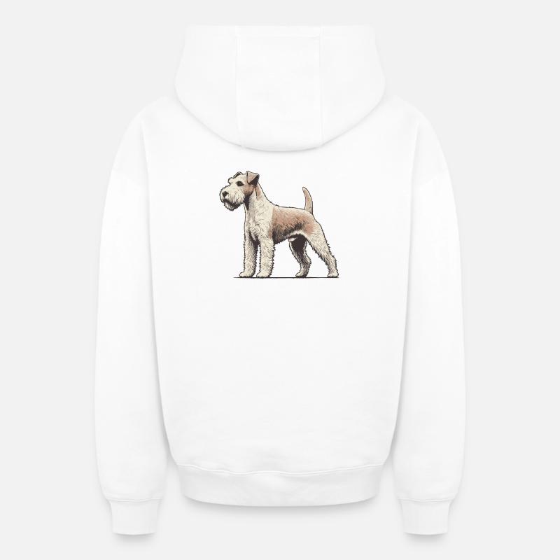 Terrier - Sweat à capuche unisexe zippé oversize épais SPREAD - blanc