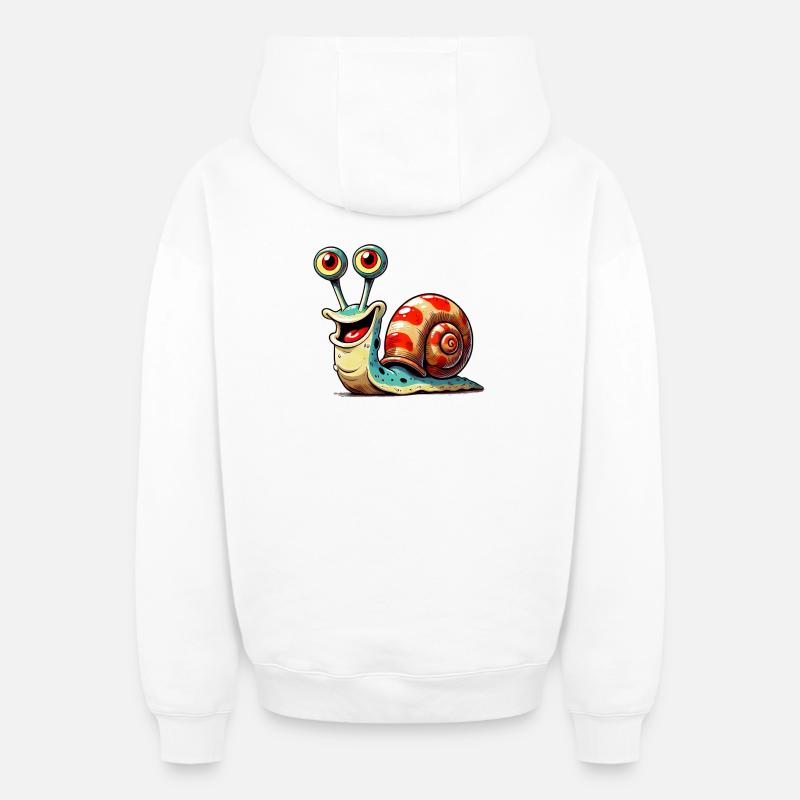 Escargot - Sweat à capuche unisexe zippé oversize épais SPREAD - blanc