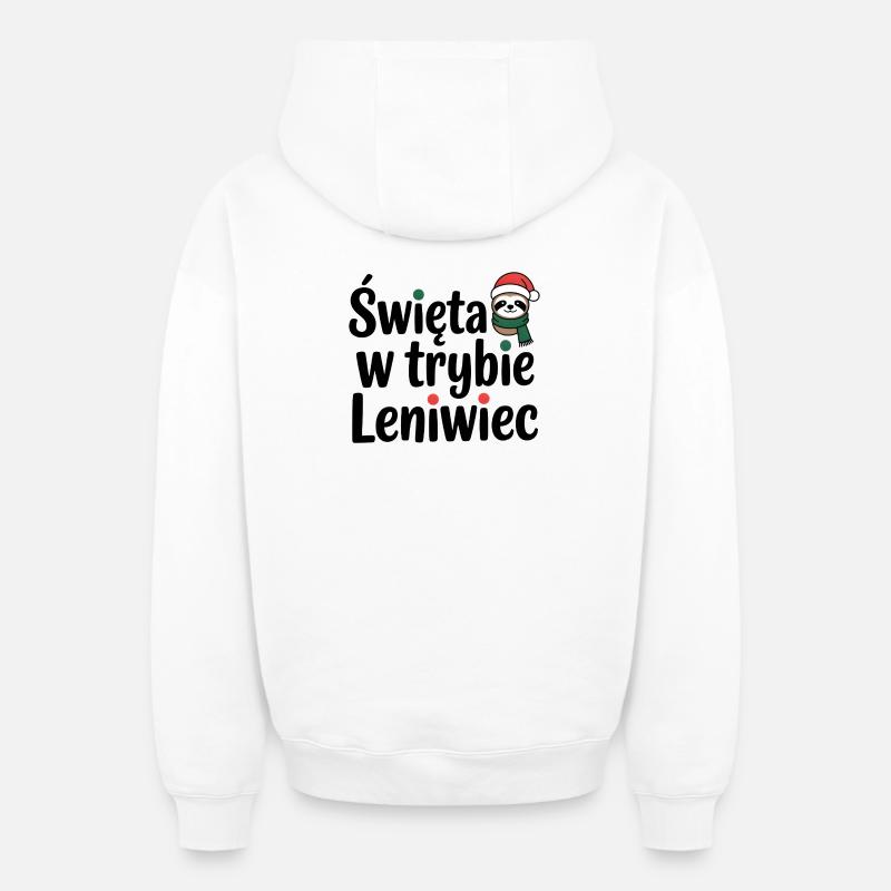 Noël en mode paresseux - Sweat à capuche unisexe zippé oversize épais SPREAD - blanc