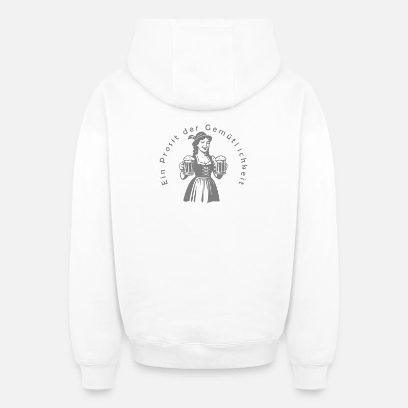 Ein Prosit der Gemütlichkeit - Sweat à capuche unisexe zippé oversize épais SPREAD - blanc