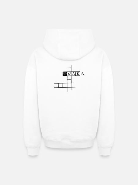 Lunatic with 3 letters - Oversized Heavyweight Unisex Zip Hoodie - white