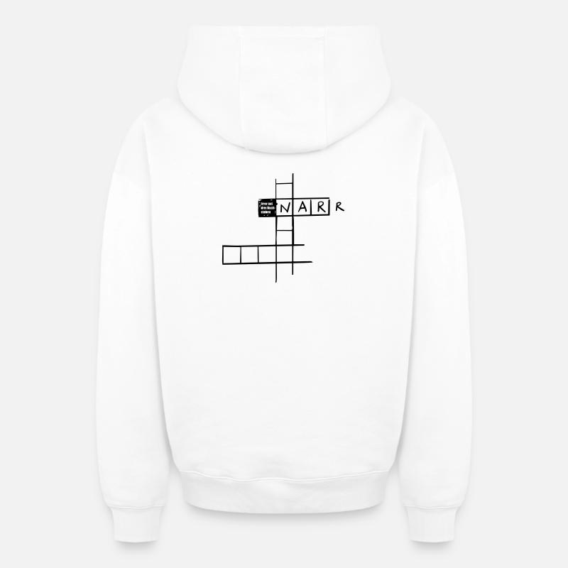 Lunatique avec 3 lettres - Sweat à capuche unisexe zippé oversize épais SPREAD - blanc