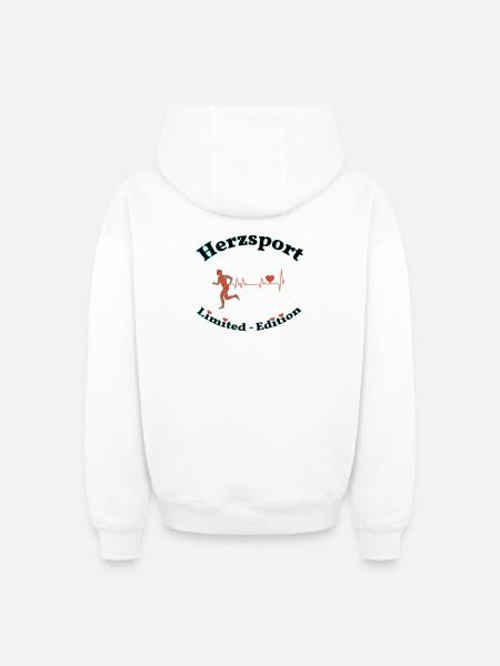 Herzsport - Oversized Heavyweight Unisex Zip Hoodie - Weiß