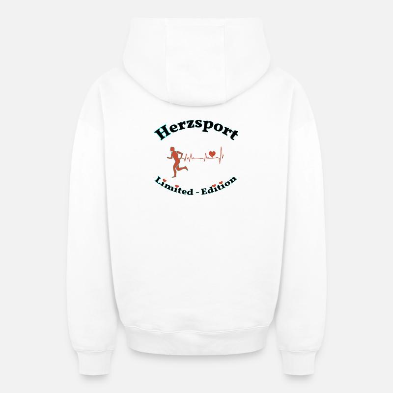 Sports cardiaques - Sweat à capuche unisexe zippé oversize épais SPREAD - blanc