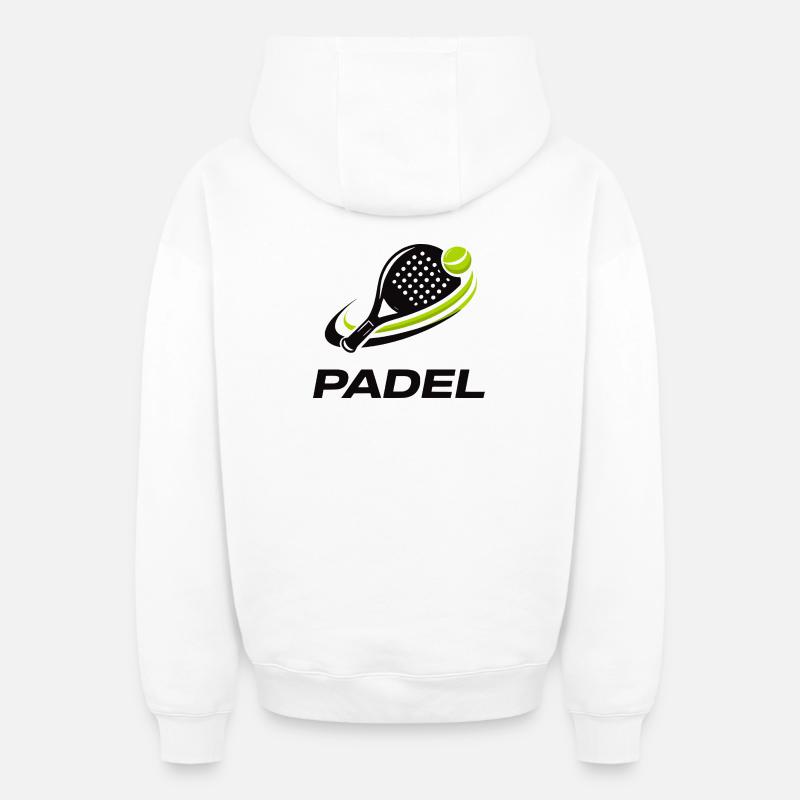 Padel - Sweat à capuche unisexe zippé oversize épais SPREAD - blanc