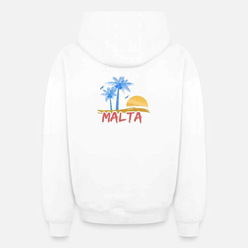 Malta - Oversized Heavyweight Unisex Zip Hoodie - Weiß