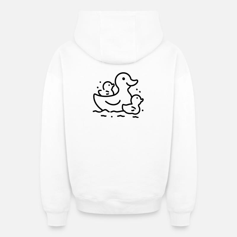 famille canard - Sweat à capuche unisexe zippé oversize épais SPREAD - blanc