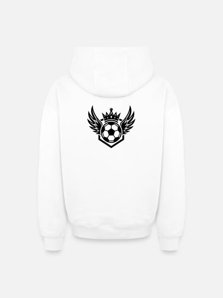 Fussball Wappen Flügel - Oversized Heavyweight Unisex Zip Hoodie - Weiß