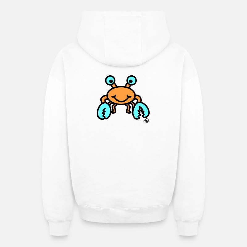 Cancer grand - Sweat à capuche unisexe zippé oversize épais SPREAD - blanc