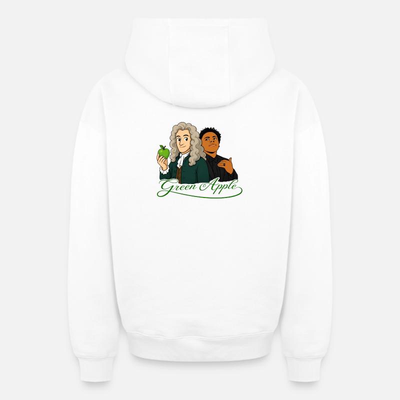 VERT POMME VERTE - Sweat à capuche unisexe zippé oversize épais SPREAD - blanc