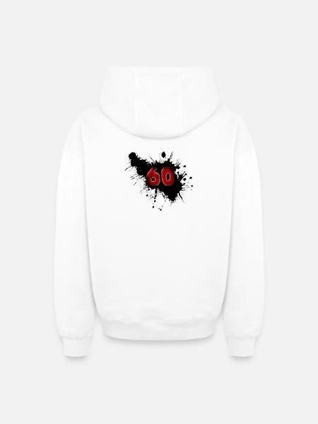 60th birthday - Oversized Heavyweight Unisex Zip Hoodie - white