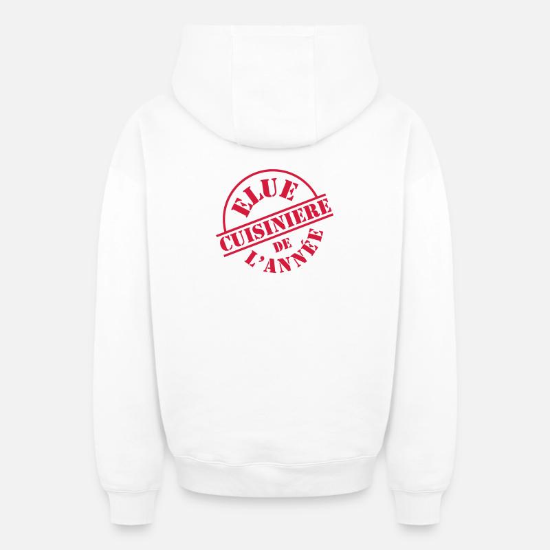 # Cuisinière # - Sweat à capuche unisexe zippé oversize épais SPREAD - blanc