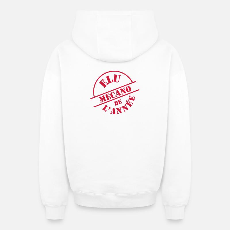 # Mecano # - Sweat à capuche unisexe zippé oversize épais SPREAD - blanc