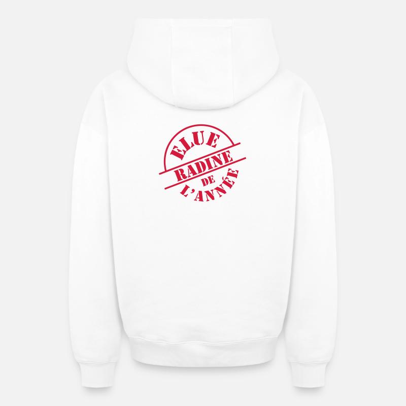 Radine - Sweat à capuche unisexe zippé oversize épais SPREAD - blanc