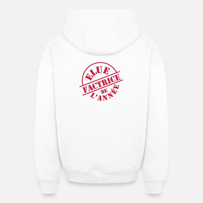 Factrice - Sweat à capuche unisexe zippé oversize épais SPREAD - blanc