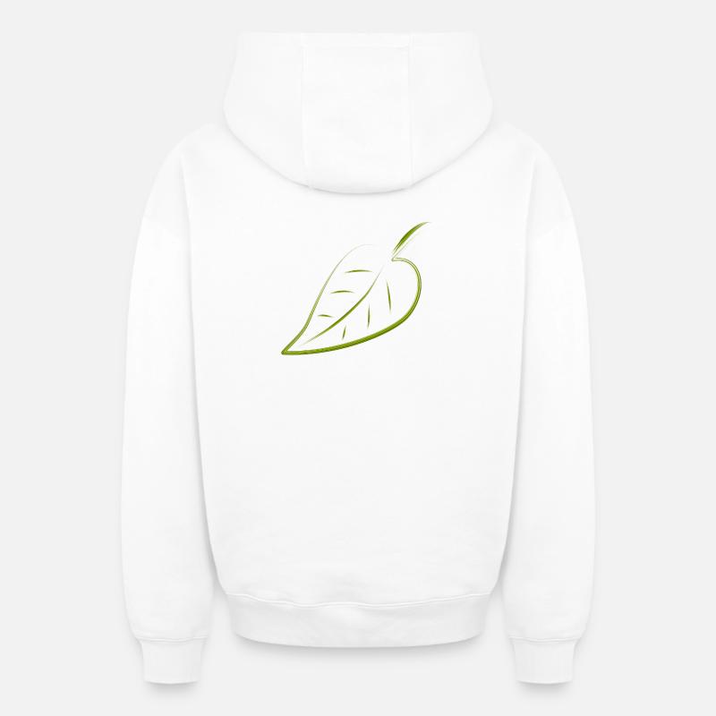 feuille - Sweat à capuche unisexe zippé oversize épais SPREAD - blanc