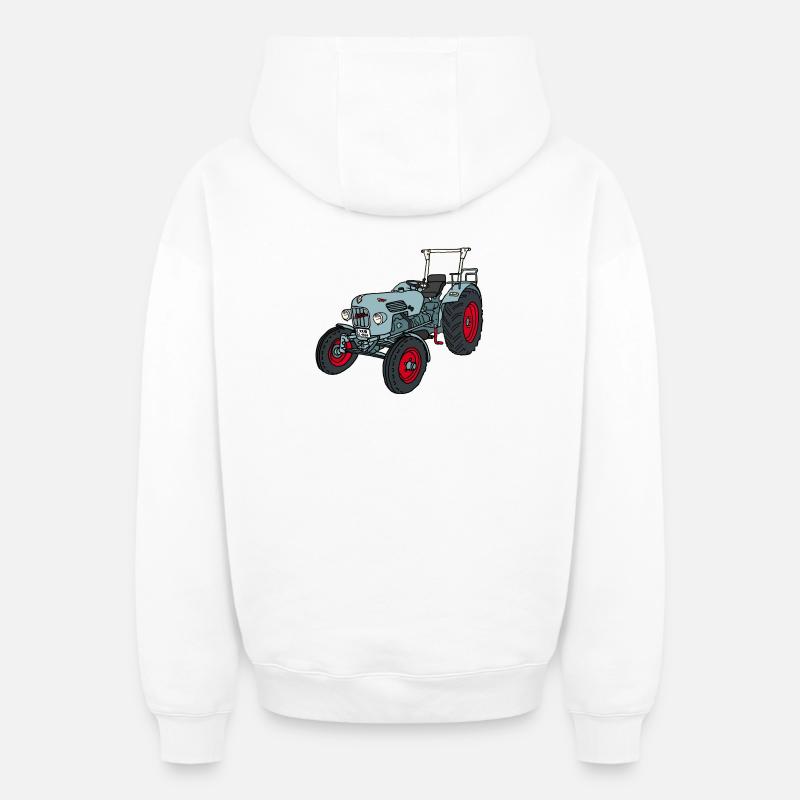 Le rayé - Sweat à capuche unisexe zippé oversize épais SPREAD - blanc