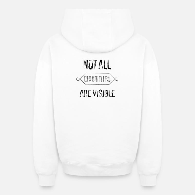 not all disabilities. - Sweat à capuche unisexe zippé oversize épais SPREAD - blanc