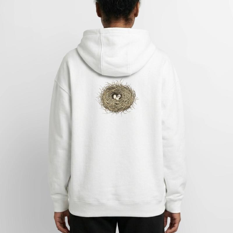 Vogelnest oder Osternest mit drei Vogel Eier Oversized Heavyweight Unisex Zip Hoodie
