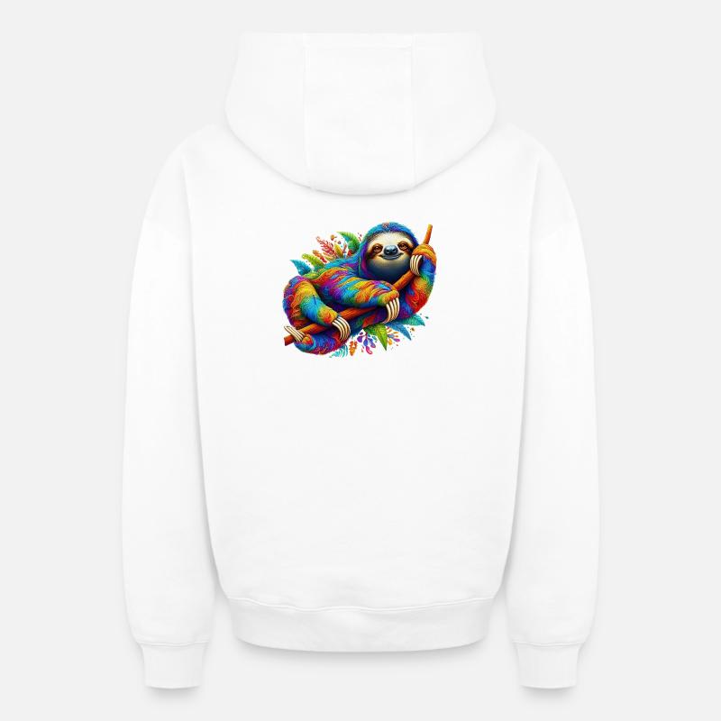 Paresse - Sweat à capuche unisexe zippé oversize épais SPREAD - blanc