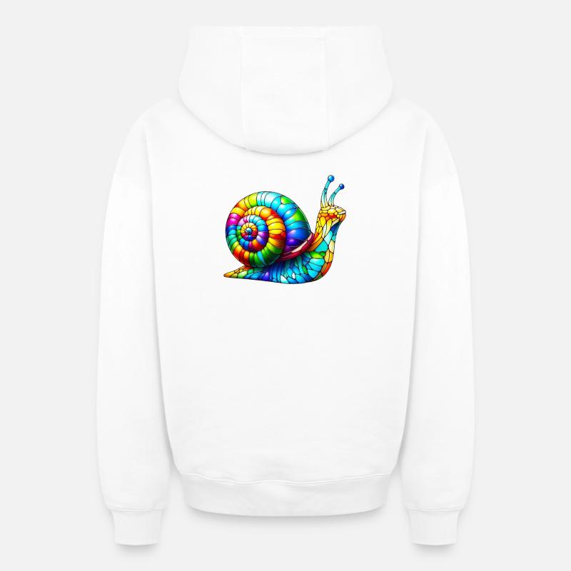 Escargot - Sweat à capuche unisexe zippé oversize épais SPREAD - blanc