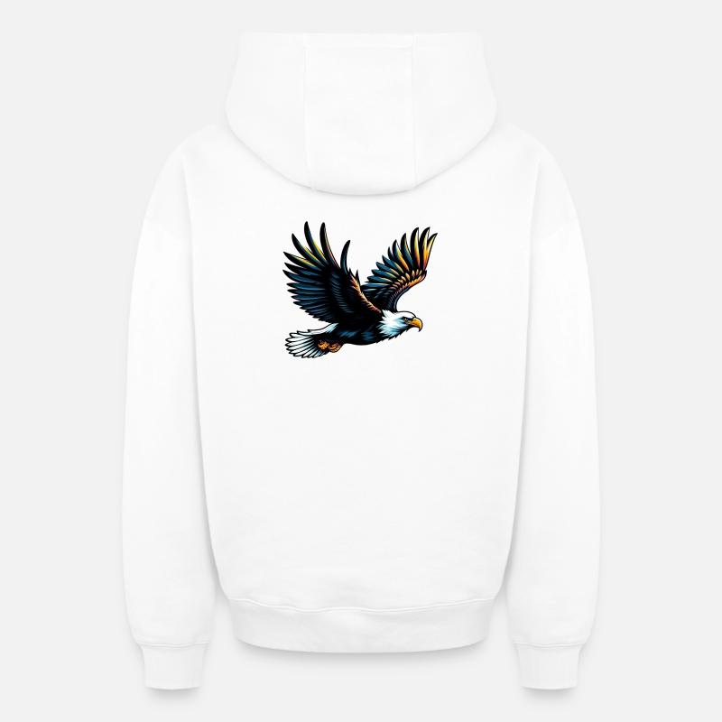 Aigle - Sweat à capuche unisexe zippé oversize épais SPREAD - blanc