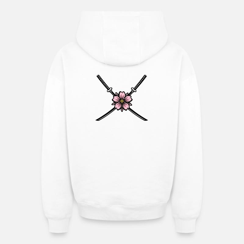 Force et grâce - Sweat à capuche unisexe zippé oversize épais SPREAD - blanc