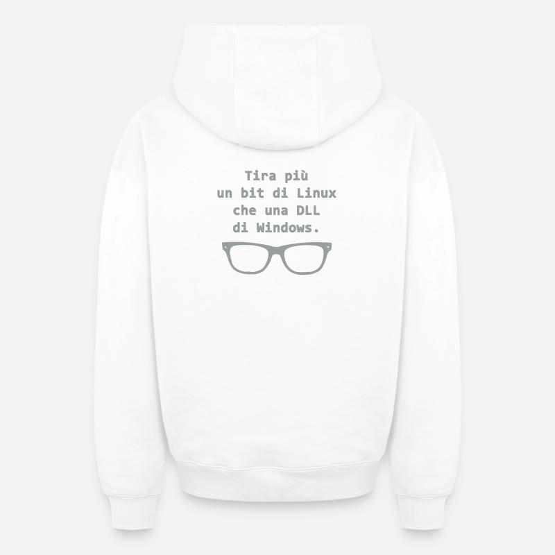 Linux - Sweat à capuche unisexe zippé oversize épais SPREAD - blanc
