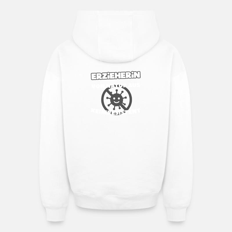 Éducateur naturellement résistant aux germes - Sweat à capuche unisexe zippé oversize épais SPREAD - blanc